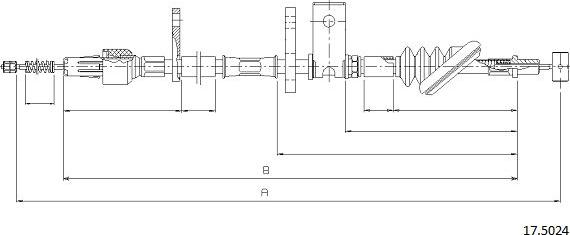 Cabor 17.5024 - Cable, parking brake car-mod.net