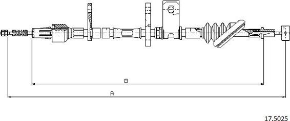 Cabor 17.5025 - Cable, parking brake car-mod.net