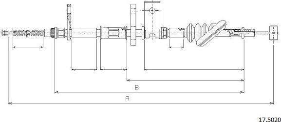 Cabor 17.5020 - Cable, parking brake car-mod.net