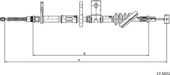 Cabor 17.5021 - Cable, parking brake car-mod.net
