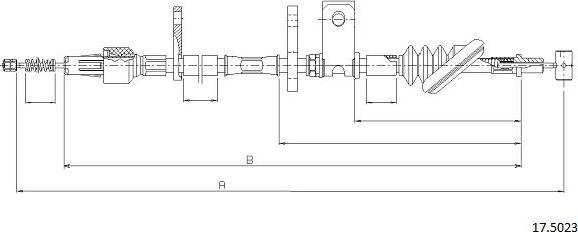 Cabor 17.5023 - Cable, parking brake car-mod.net