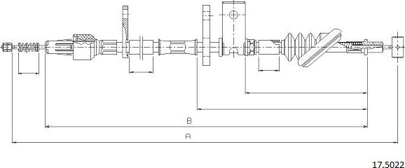 Cabor 17.5022 - Cable, parking brake car-mod.net