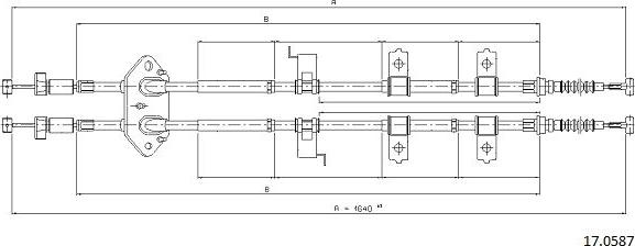 Cabor 17.0587 - Cable, parking brake car-mod.net