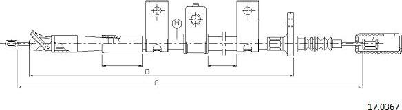 Cabor 17.0367 - Cable, parking brake car-mod.net