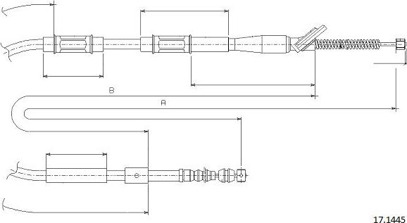 Cabor 17.1445 - Cable, parking brake car-mod.net