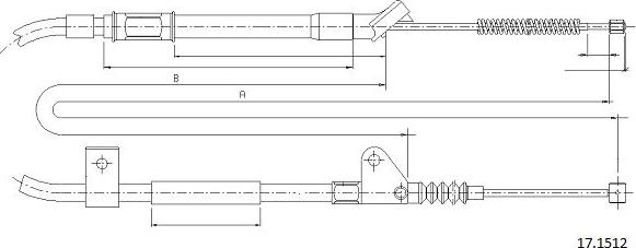 Cabor 17.1512 - Cable, parking brake car-mod.net