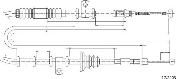 Cabor 17.2203 - Cable, parking brake car-mod.net