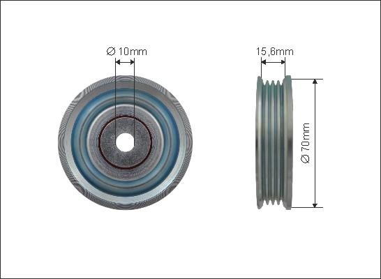 Caffaro 500433 - Pulley, v-ribbed belt car-mod.net