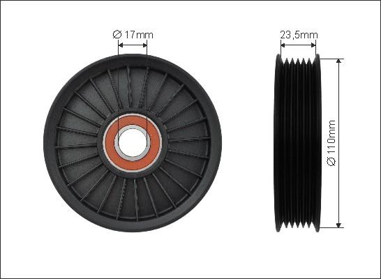 Caffaro 500478 - Pulley, v-ribbed belt car-mod.net