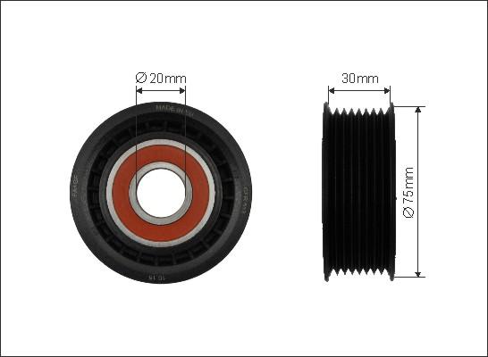 Caffaro 500045 - Pulley, v-ribbed belt car-mod.net
