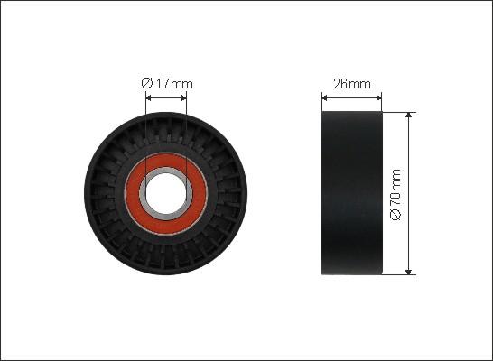 Caffaro 500199 - Pulley, v-ribbed belt car-mod.net