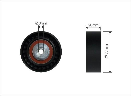 Caffaro 196-39 - Pulley, v-ribbed belt car-mod.net