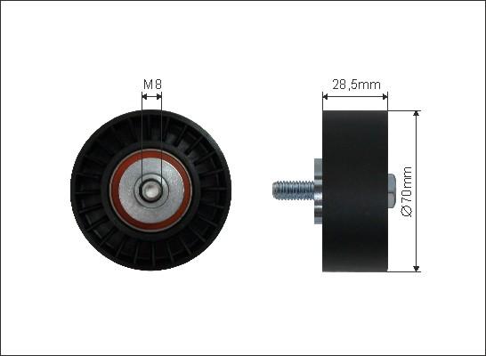 Caffaro 11-09 - Pulley, v-ribbed belt car-mod.net