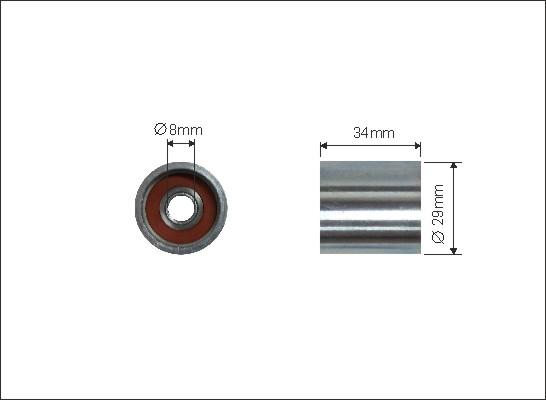 Caffaro 219-95 - Deflection / Guide Pulley, timing belt car-mod.net