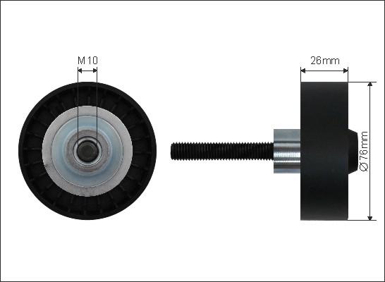 Caffaro 22-99 - Pulley, v-ribbed belt car-mod.net