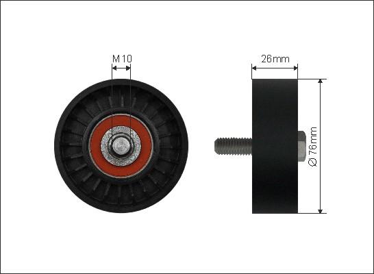 Caffaro 22-36 - Pulley, v-ribbed belt car-mod.net