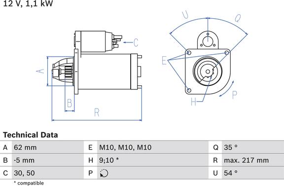 Carwood Group BREF0320986016530 - Starter car-mod.net