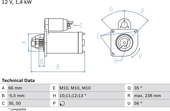 Carwood Group BREF0320986018310 - Starter car-mod.net