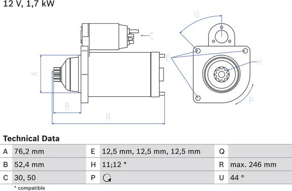Carwood Group BREF0320986024100 - Starter car-mod.net
