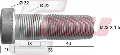Casals 21462 - Stud, wheel hub car-mod.net