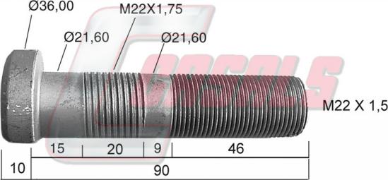 Casals 21418 - Stud, wheel hub car-mod.net