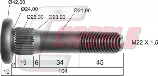 Casals 21130 - Stud, wheel hub car-mod.net