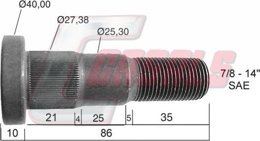 Casals 21306 - Stud, wheel hub car-mod.net
