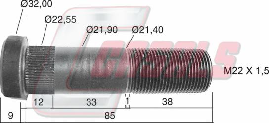 Casals 21212 - Stud, wheel hub car-mod.net