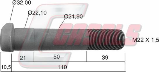 Casals 21230 - Stud, wheel hub car-mod.net