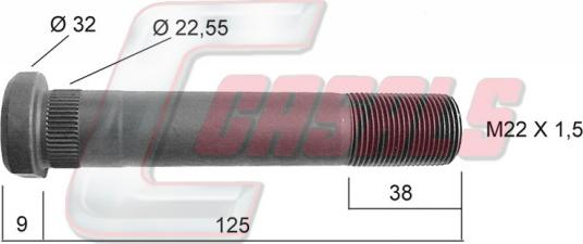 Casals 21220 - Stud, wheel hub car-mod.net