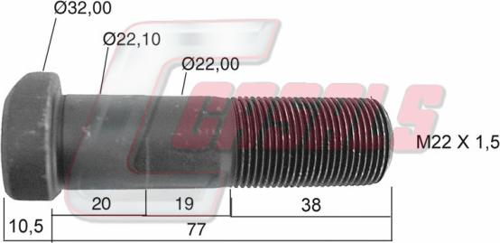 Casals 21223 - Stud, wheel hub car-mod.net