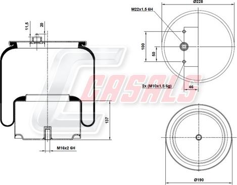 Casals B2951 - Bellow, air suspension car-mod.net