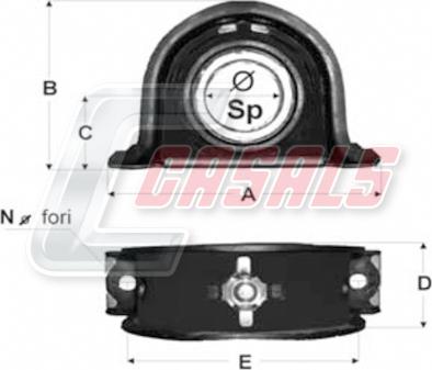 Casals ST36 - Propshaft centre bearing support car-mod.net