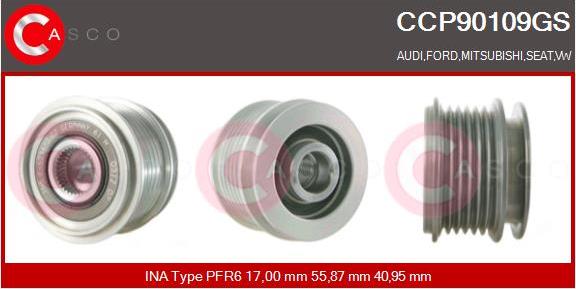Casco CCP90109GS - Pulley, alternator, freewheel clutch car-mod.net