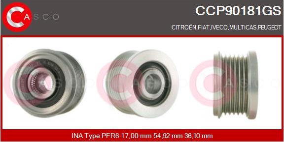 Casco CCP90181GS - Pulley, alternator, freewheel clutch car-mod.net