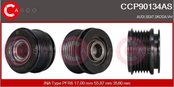 Casco CCP90134AS - Pulley, alternator, freewheel clutch car-mod.net