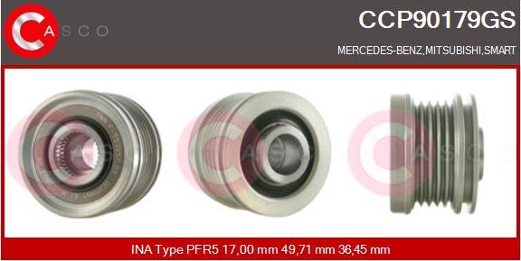 Casco CCP90179GS - Pulley, alternator, freewheel clutch car-mod.net