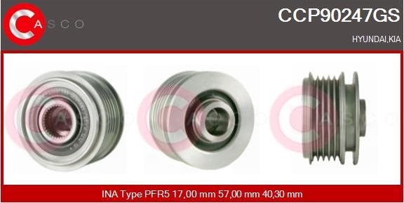 Casco CCP90247GS - Pulley, alternator, freewheel clutch car-mod.net