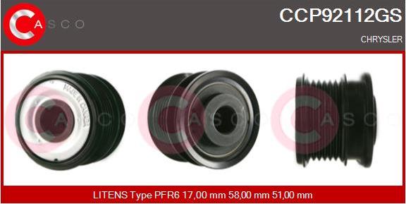 Casco CCP92112GS - Pulley, alternator, freewheel clutch car-mod.net