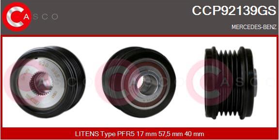 Casco CCP92139GS - Pulley, alternator, freewheel clutch car-mod.net