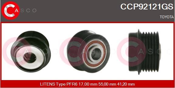 Casco CCP92121GS - Pulley, alternator, freewheel clutch car-mod.net
