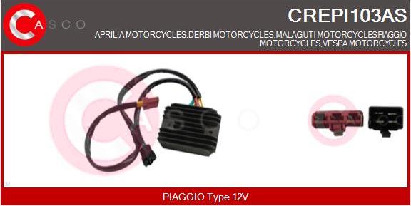 Casco CREPI103AS - Voltage regulator, alternator car-mod.net