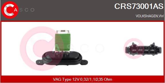 Casco CRS73001AS - Resistor, interior blower car-mod.net