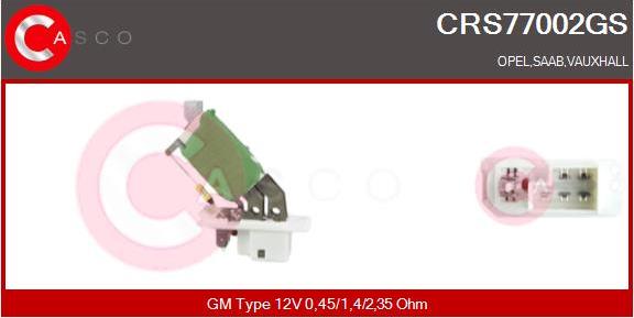 Casco CRS77002GS - Resistor, interior blower car-mod.net