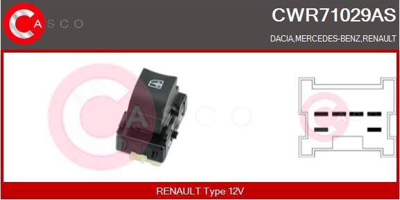 Casco CWR71029AS - Switch, window regulator car-mod.net