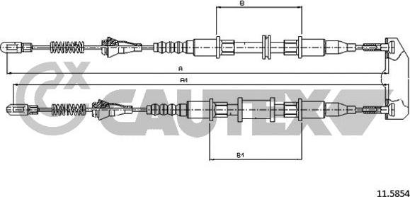 Cautex 480022 - Cable, parking brake car-mod.net