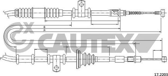 Cautex 761802 - Cable, parking brake car-mod.net