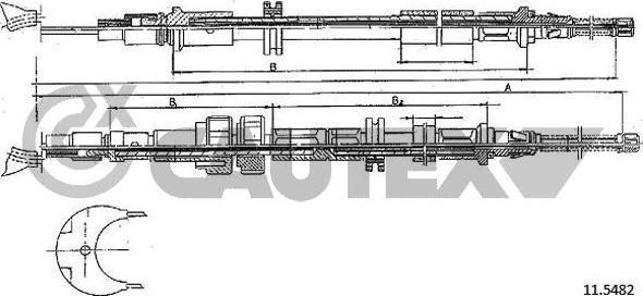 Cautex 761384 - Cable, parking brake car-mod.net