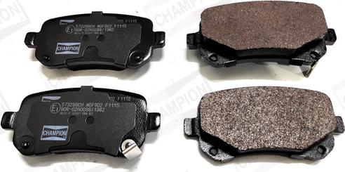 Champion 573299CH - Brake Pad Set, disc brake car-mod.net