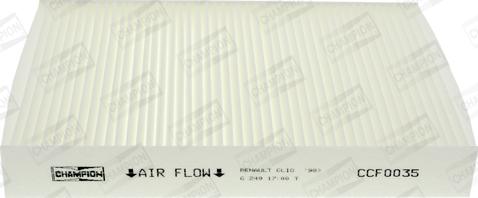 Champion CCF0035 - Filter, interior air car-mod.net